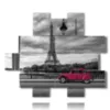 paris bilder mit rotem oldtimer - version: 12 pannelli 172x146cm