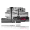 paintings paris with red vintage car - version: 9 pannelli 173x103cm