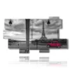 paintings paris with red vintage car - version: 10 pannelli 190x110cm