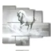quadro di dipinto cavallo bianco in acqua - version: 5 pannelli 104x90cm