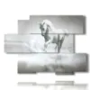 quadro di dipinto cavallo bianco in acqua - version: 6 pannelli 129x94cm