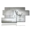 tableau de cheval blanc peint dans l eau - version: 7 pannelli 157x90cm