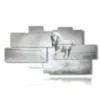 tableau de cheval blanc peint dans l eau - version: 8 pannelli 184x97cm