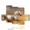 painting horse race towards the sun - version: 6 pannelli 135x96cm