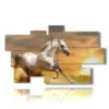 painting horse race towards the sun - version: 9 pannelli 182x107cm