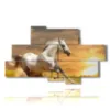 painting horse race towards the sun - version: 8 pannelli 184x107cm