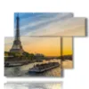 quadro con foto aerea parigi barcone verso il tramonto - version: 6 pannelli 122x96cm