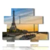 painting with aerial photo paris boat towards sunset - version: 10 pannelli 171x127cm