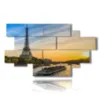 painting with aerial photo paris boat towards sunset - version: 12 pannelli 206x119cm