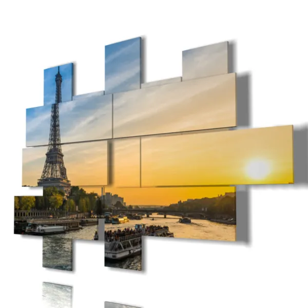 Paintings with aerial photos of Paris