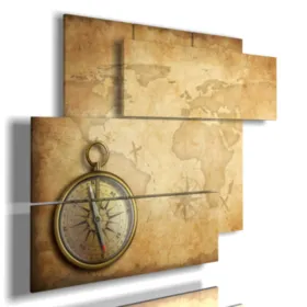 quadro con stampa mappamondo