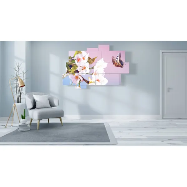 Poster mit Schmetterlingen und Natur