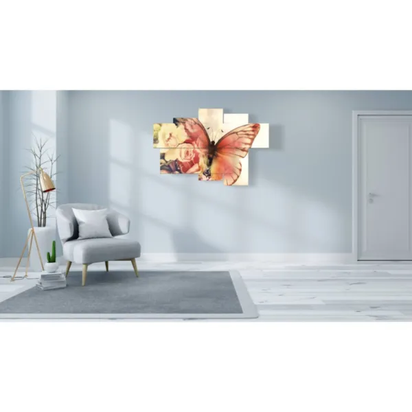 tableaux abstraits avec des papillons