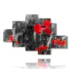 bild foto mohnblumen weiss schwarz rot - version: 6 pannelli 146x94cm