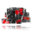 bild foto mohnblumen weiss schwarz rot - version: 9 pannelli 173x103cm