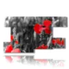painting photo poppies white black red - version: 9 pannelli 177x101cm