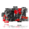 painting photo poppies white black red - version: 11 pannelli 182x115cm
