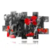 tableau photo coquelicots blanc noir rouge - version: 20 pannelli 244x151cm