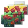 quadro con foto di papaveri dipinti - version: 4 pannelli 77x78cm