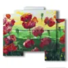 bild mit bildern von gemalten mohnblumen - version: 5 pannelli 89x77cm