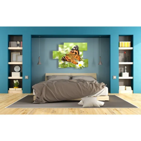 Butterfly paintings in a daisies'' meadow decorations