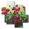 painting with pictures of painted poppies - version: 4 pannelli 97x97cm