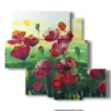 painting with pictures of painted poppies - version: 5 pannelli 104x92cm