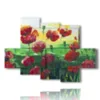 bild mit bildern von gemalten mohnblumen - version: 6 pannelli 135x96cm