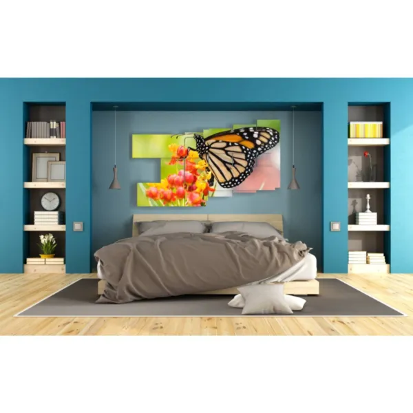 Poster with real butterflies