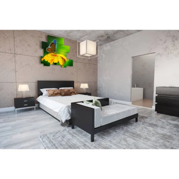 decoración con cuadros de flores y mariposas