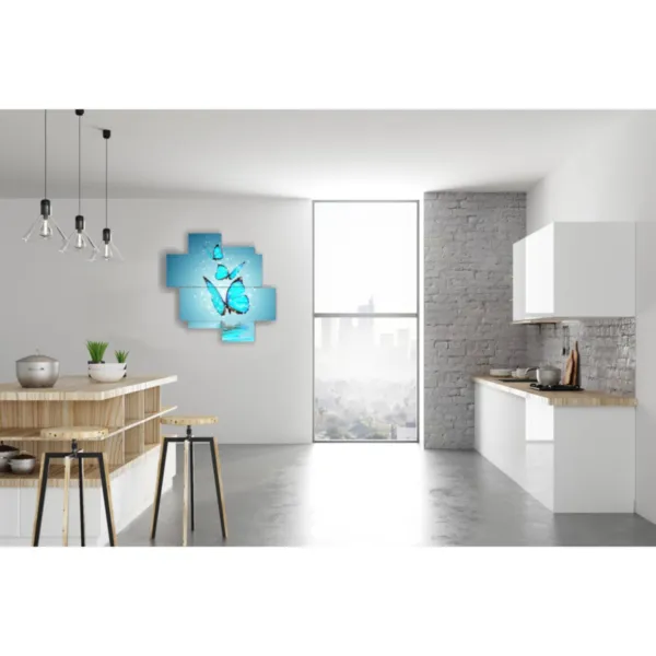 Paintings with butterflies and blue dust