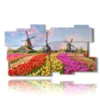 bilder mit bunten tulpen in einer typisch hollaendischen landschaft - version: 11 pannelli 184x104cm