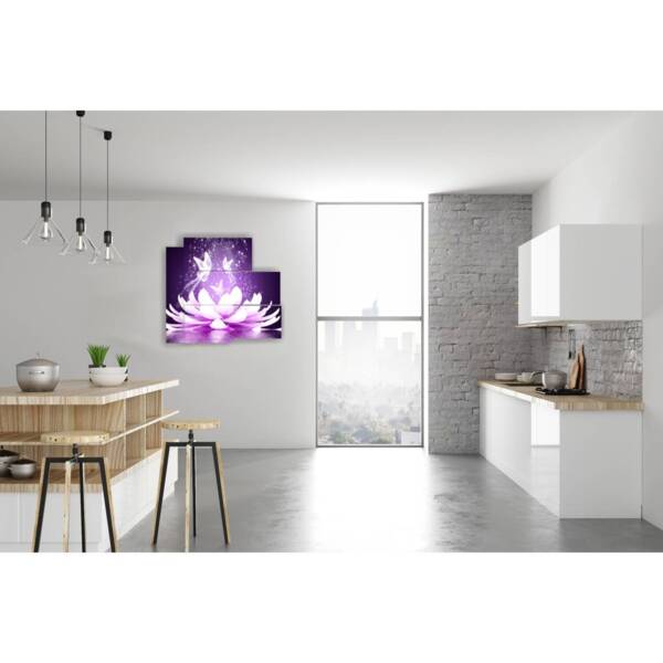 quadri moderni di farfalle su bellissimo fiore di loto