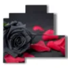 cuadros de rosas negras y petalos rojos - version: 4 pannelli 83x78cm