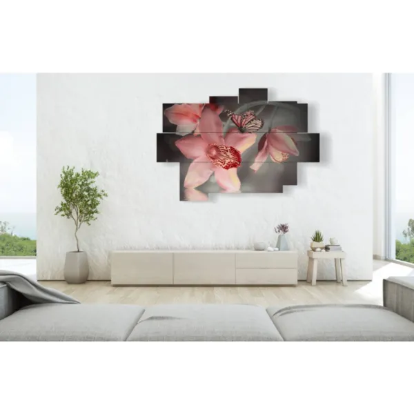 Gemälde Blumen und Schmetterlinge Poster