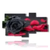 paintings of black roses and red petals - version: 8 pannelli 184x100cm