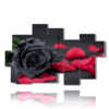 quadri di rose nere e petali rossi