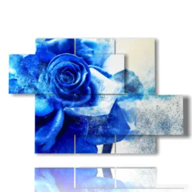 tableau avec des roses bleues