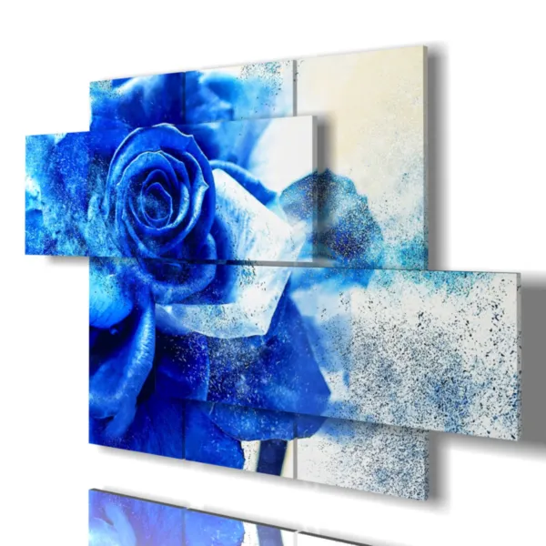 stampa quadro rose blu