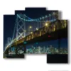 painting san francisco golden gate - version: 5 pannelli 89x77cm