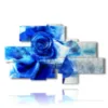 caja con rosas azules sombreadas - version: 8 pannelli 184x113cm