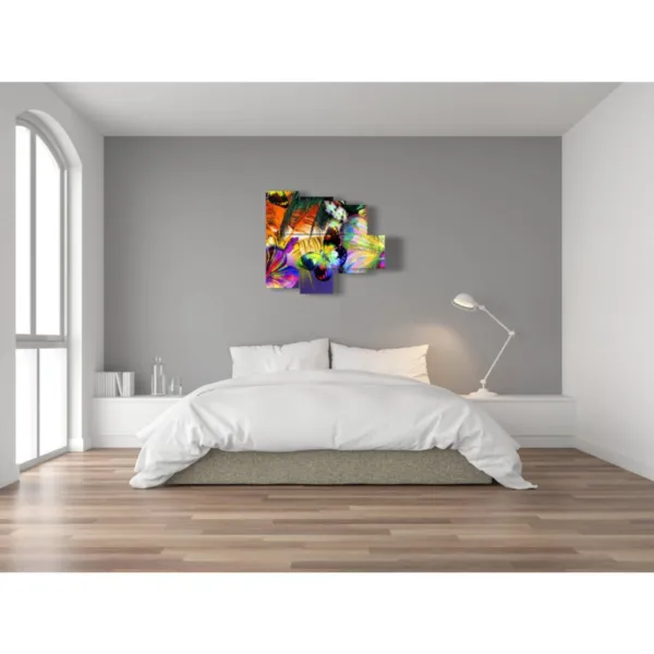 tableaux avec des papillons au coucher du soleil