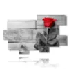 caja con rosa roja rodeada de gris - version: 10 pannelli 186x115cm