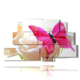 Gemälde mit Blumen und Schmetterlingen