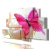 Cuadros con flores y mariposas modernas.