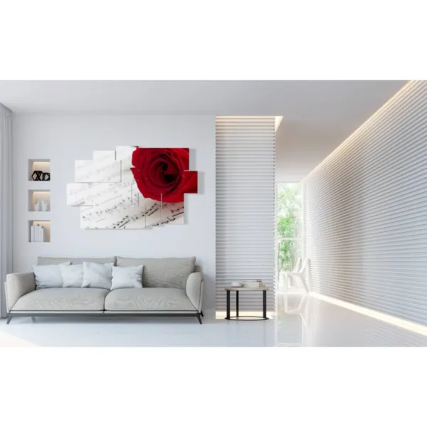 Impresiones con rosas rojas y música