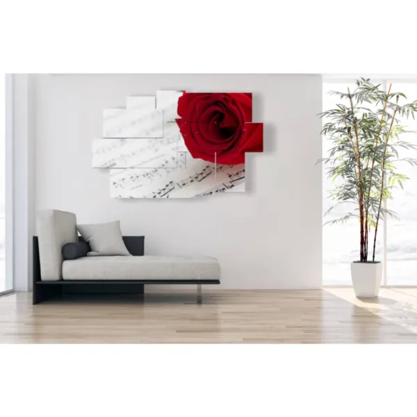 cuadros con flores rojas