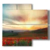 tableaux avec photos de coquelicots au coucher du soleil riches en couleurs - version: 4 pannelli 91x85cm