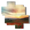 cuadros con fotos de amapolas al atardecer ricos en colores - version: 4 pannelli 97x97cm