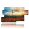 paintings with photos of poppies at sunset rich in colors - version: 7 pannelli 157x90cm
